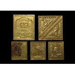 World Medals - South Africa - Historic Postage Stamp Silver-Gilt Ingot Group [5]