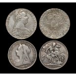 World Coins - Maria Theresa - '1780 SF' - Restrike Thaler and Victoria - 1896 LX - Crown Group [2]