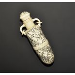 Chinese Bone Lidded Pendant Vessel