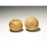 Chinese Painted Gourd Pair