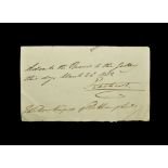 Dated March 26, 1832. A rectangular notepaper slip with handwritten text 'Admits the bearer to the