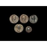 Ancient Roman Imperial Coins - Trajan, Hadrian and Sabina - Ases and Obol Group [5]