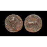 Ancient Roman Imperial Coins - Nerva - Two Mules Sestertius