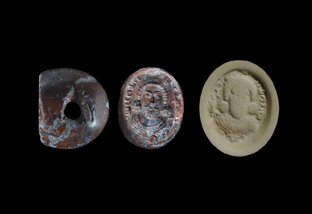 Western Asiatic Sassanian Stamp Seal with Facing Bust