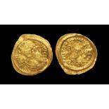 Ancient Byzantine Coins - Justinian - Victory Gold Tremissis