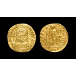 Ancient Byzantine Coins - Justinian I - Angel Gold Solidus