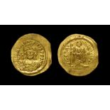 Ancient Byzantine Coins - Maurice Tiberius - Angel Gold Solidus