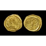 Ancient Byzantine Coins - Justinian I - Victory Gold Tremissis