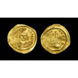 Ancient Byzantine Coins - Heraclius - Cross on Steps Gold Solidus