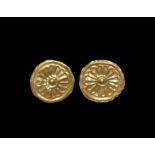 Western Asiatic Achaemenid Gold Mount Pair