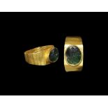 Roman Gold Ring with Athena Parthenos Intaglio