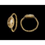 Roman Gold Bracelet with Bacchant Cameo