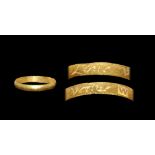 Post Medieval Gold 'Love Vertue' Posy Ring