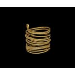 Bronze Age Gold Coiled Hair Ring