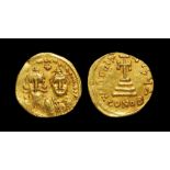 Heraclius and Heraclius Constantine - Cross on Steps Gold Solidus