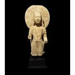 Gandharan Style Marble Bodhisattva Statue