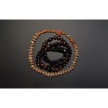 Vintage Amber-Coloured Bead Necklace Pair