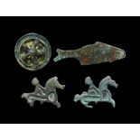 Roman Enamelled and Gilt Brooch Group