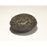 Japanese Carved Lacquer Circular Box