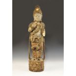 Chinese Painted Wooden Kwan Yin Statuette