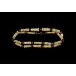 Chinese Carved Bone and Wood Bead Necklace