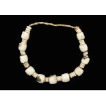 Chinese Tibetan Style Faux Ivory Bead Necklace