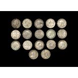 English Milled Coins - Victoria to George VI - Silver Threepences Group [18]
