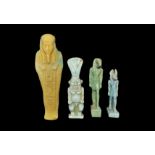 Egyptian Style Large Glazed Composition Amulet Group