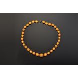 Vintage Amber-Coloured Bead Necklace