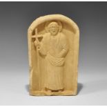 Byzantine Stone Nimbate Figural Plaque