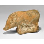 Greek Terracotta Pig Statuette