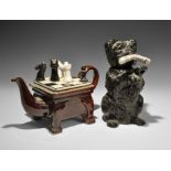 Vintage Novelty Chess and Dog Teapot Group
