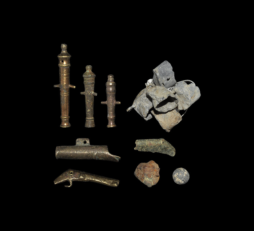 Post Medieval Toy Cannon and Gun-Related Items Group