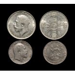 English Milled Coins - Edward VII & George V - 1906 & 1915 - Shilling and Florin [2]