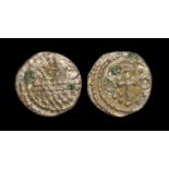 Anglo-Saxon Coins - Primary Phase - Series IIIc, Type 27b - Bird on Cross Sceatta