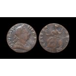 English Milled Coins - George III - 1773 BRTIANNIA - Evasion Halfpenny