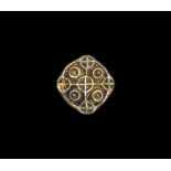 Saxon Quatrefoil Cross Gilt Brooch