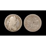 English Milled Coins - Charles II - 1668 - Countermarked Shilling