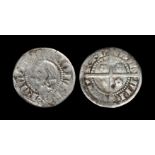 English Medieval Coin - Netherlands - Renaud II - Imitative Long Cross Copken (Halfpenny)