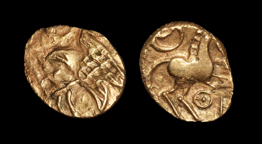 Celtic Iron Age Coins - Iceni - Irstead Smiler Gold Quarter Stater