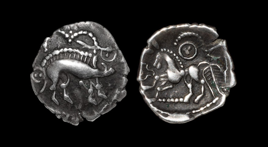 Celtic Iron Age Coins - Corieltauvi - Crown Proto Boar Silver Unit