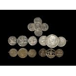 World Coins - Australia, Egypt, British India and Mixed Issues - Multiple Coin Brooch Group [5]