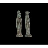 Egyptian Isis and Nephthys Amulet Pair