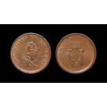 World Coins - Ireland - George III - 1805 - Halfpenny