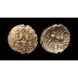 Celtic Iron Age Coins - Iceni - Antedios - Triple Moon Gold Stater