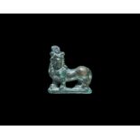 Egyptian Sphinx Wearing Crown of Isis Amulet