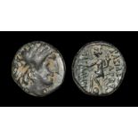 World Coins - Judea - King Aretas III - Tyche Bronze
