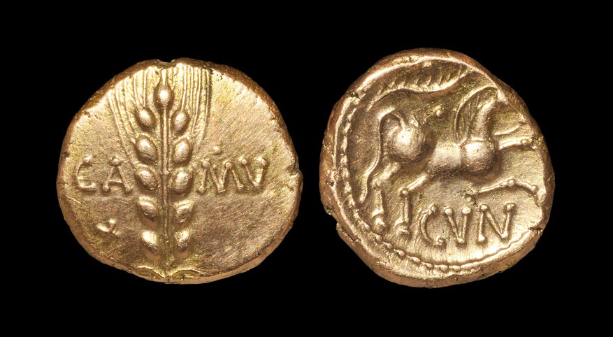 Celtic Iron Age Coins - Catuvellauni - Cunobelin - Linear Gold Stater