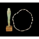 Egyptian Shabti and Bead Necklace