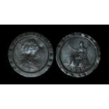 English Milled Coins - George III - 1797 - Cartwheel Twopence Patch Box